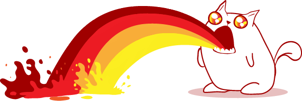 Rainbow Ralphing Cat